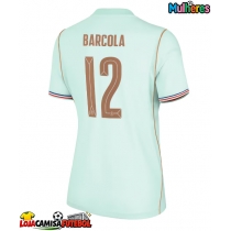Camisa de Futebol França Bradley Barcola #12 Equipamento Secundário Mulheres Mundo 2026 Manga Curta